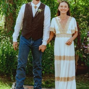 Spell the Gypsy & Free People White and Cream Maxi Dress